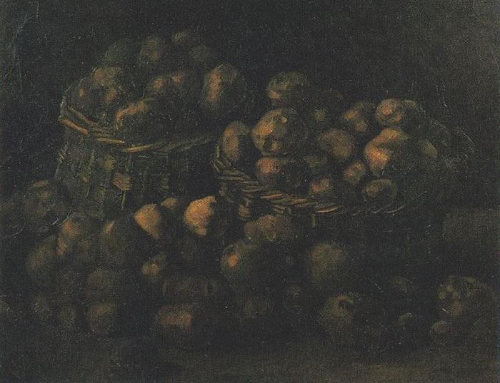 Vincent Van Gogh Still life basket with two potato-baskets